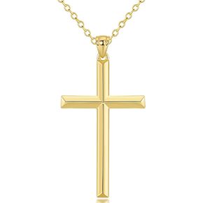 ENROSE Cross Necklaces 14K Gold Cross Necklace for Women Dainty Cross Chain Delicate Minimalist Cross Pendants with 44+8cm Cable Chain