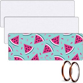SATINIOR 3 Pieces Sublimation Mouse Pads Valentine's Pad Large DIY with 2 Rolls Heat Resistant Tapes Long Extended Mousepad for Transfer Present