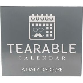 The TEARABLE Calendar | Daily Dad Joke| Gifts for Dad | Day to Day Calendar | Desk Calendar, Black/White