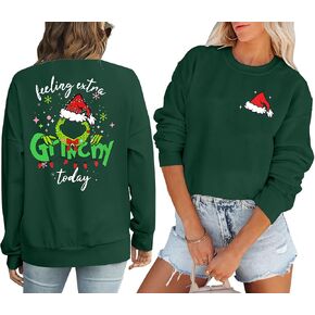 BANGELY بلوزات عيد الميلاد القبيحة للنساء مضحك عيد الميلاد الجرافيك Crewneck قمصان عيد الميلاد طويلة الأكمام البلوزات عطلة البلوز