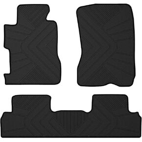Floor Mats Compatible with 2006-2011 Honda Civic Coupe & Sedan, Custom Fit All Weather Honda Civic Car Mats, Latex Heavy Duty Floor Liners Black 3-pc Set, 2007 2008 2009 2010