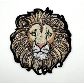 3.5"" Lion Iron On Patch - Embroidered Zoo African Jungle Animals Lion Applique Appliques Iron On Sew On Patches for Holes, Clothing, Jeans, Hat, Backpacks, Clothes - Lion Patch, 9083459034