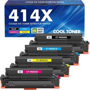 414X Toner Cartridges 4 Pack High Yield MFP M479fdw Compatible Replacment for HP 414X 414A for HP Color Laserjet Pro MFP M479fdw M479fdn M454dw M454dn M479dw Printer Ink (Black Cyan Yellow Magenta)