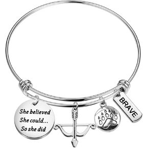 PLITI Princess Merida Gift Brave Movie Inspired Gift She Believed She Could So She Did Inspirational Bracelet