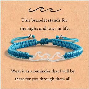 Friendship Gifts for Women, Birthday Gifts for Daughter Sister Friend Mom, Inspirational Gifts Christmas Gifts Wave Bracelet for Best Friend Bestie Bff