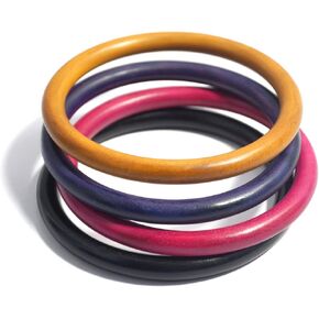 Pure Hands Chunky & Stylish Pack-of-4 Handmade Wooden Bracelets are slim, adorable, and come in a Multi-color Chatter Collection for women.