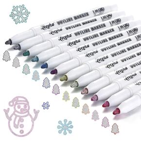 Outline Markers Outline Pens,Stocking Stuffers for Kids Teens,Metallic Markers Glitter Markers Pens for Drawing,Teen Girl Gifts Trendy Stuff,Gifts for Teen Girls,Art Supplies