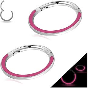 1 Pair Hinged Piercing Rings Hoops 16G ASTM F136 Titanium Seamless Earring Nose Piercing Jewelry for Nose Septum Cartilage Helix Tragus Conch Rook Daith Lobe Clicker Hoop Piercing Rings