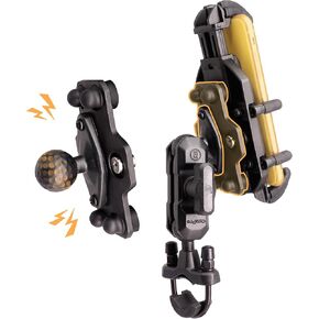 Vibration Dampening Motorcycle Phone Mount, Solid Motorcycle Phone Holder with Vibration Dampener, Protect Cell Phone Components, Suitable for Motorcycle Handlebar and Harley Davidson