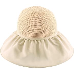 Ayliss Women Sun Hat Wide Brim Floppy Bucket Hat Fashion Visor Summer Beach Hat Vocation Travel Foldable Cap Bowknot
