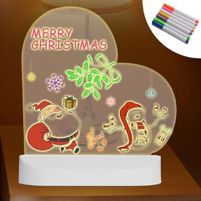 LED Note Board with Colors, Acrylic Dry Erase Board with Light, Light up Dry Erase Board with Stand as a Glow Memo LED Letter Message Board Note Glass LED Board Whiteboard. (10.1CM X 12.9CM)