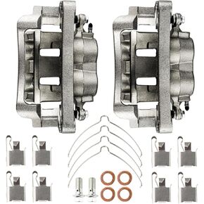Front Brake Caliper 18B4790 + 18B4791 Replacement For 1999-2004 F250 Super Duty, 1999-2004 F350 Super Duty, 2000-2005 Excursion, Pair Set of 2 Front Driver and Passenger Side