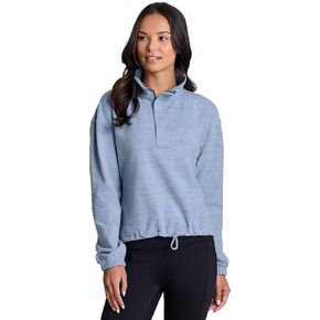 Avalanche Women's Lightweight 1/4 Zip Pullover Top Long Sleeve Tee with Drawstring Hem for Hiking, Workouts, Casual Wear