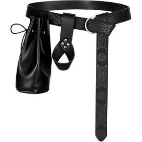 Renaissance Belt Pouch Medieval Faux Leather Belt Pouch Ren Faire Pirates Costume Accessories