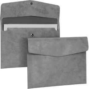 PU Leather File Folder - A4 Document Holder Waterproof Envelope Portfolio Case for School and Office Supplies-Black