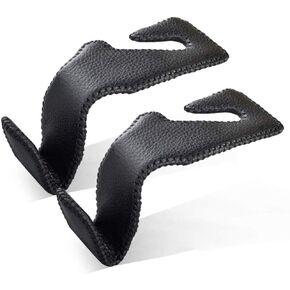 VCOROS Purse Hook for Car Leather & Stainless Universal Universal Car Vehicle Back Seat Headrest Hanger Holder Hooks for Bag Purse Cloth Drink Grocery 2 Pack (Black Red Line 2#)