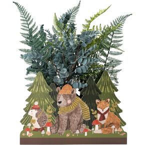 Cheerland Autumn Woodland Animal Centerpiece, Fall Forest Creature Green Lush Leaves Home Decorations, Fox Kids Birthday Baby Shower Wild One Fall Themed Nursery Thanksgiving Onederland Party Supplies