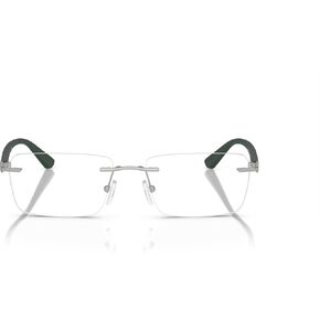 A|X ARMANI EXCHANGE Men's AX1064 Rectangular Prescription Eyewear Frames, Matte Silver/Demo Lens, 56 mm