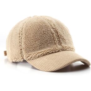 VPTMRP Fluffy Baseball Cap Women Corduroy Warm Hat