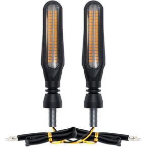 Motorcycle Indicators High Brightness Sequential Flowing Turn Signal Lights For DC12V Motorbike Scooter Off Road (Pack of 2)