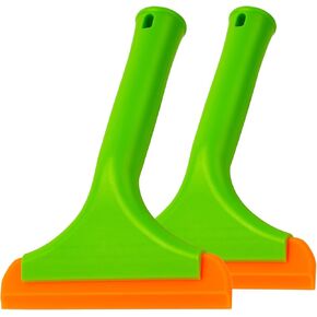 HoPliGhe Shower Squeegee for Glass Door Mini Silicone Window Squeegee All-Purpose Heavy-Duty Car Squeegee for Windshield, Window, Mirror, 5.9in Blade and Non-Slip Handle