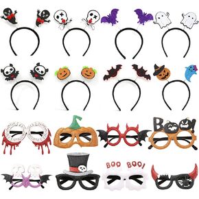 Halloween Party Supplies, Cute Halloween Headbands and Glasses for Kids Adults, Perfect for Halloween Party Favors