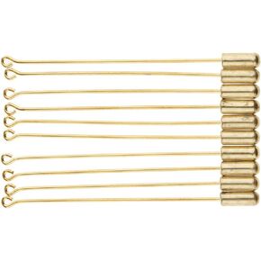 NX Garden 20pcs Copper Brooch Metal Stick Pin DIY Handmade Jewelry Findings Long Needle Eye Pin for Lapel Scarf Hat Safety Pins with Stopper Ends Bronze Tone