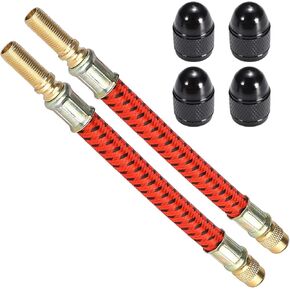 Flexible Tire Valve Extension Extender - 2 Pcs Valve Stem Extension Air Inflator Tube Inflatable Mouth Hose Pump Soft Tube for M365 Electric Scooter