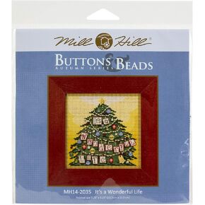 It's a Wonderful Life Beaded Counted Cross Stitch Kit Mill Hill Buttons & Beads 2020 Winter Series MH142035