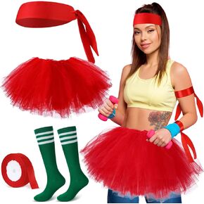 5 Pcs Turtles Halloween Costumes Set for Woman Tie on Headband Tutu Skirt Striped Socks for Cosplay
