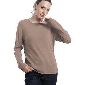 Women's 100% Cashmere Long Sleeve Crew Neck Sweater. Comfort, Luxury, and Soft Silky Texture - Essential Classic Pullover
