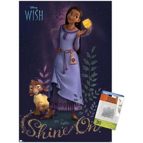 Trends International Disney Wish - Asha Wall Poster, 14.72" x 22.37", Premium Poster & Push Pin Bundle