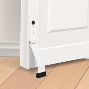 uxcell 2Pcs Door Stoppers for Bottom of Door, No Drilling Door Stop, Self-Adhesive Door Holder to Keep Door Open, Easy Pedal Kickdown Doorstop, White