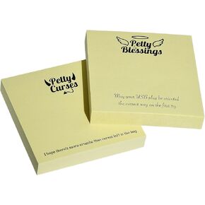 Funny Sticky Notes, Petty Blessings and Petty Curses, 100 Blessings and 100 Curses Sticky Note Pads, Hilariously Petty Fortunes
