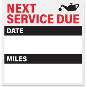 200pcs Oil Change Service Reminder Window Stickers | 2" x 2" Non-Adhesive Static Window Clings, 100/roll, 2 Rolls per Pack