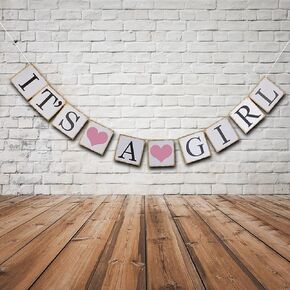 Its A Girl Banner Its A Girl Sign Baby Shower Banner Baby Shower Sign Baby Girl Decorations for Shower Its A Girl Decorations for Baby Shower Birthday Party Favors