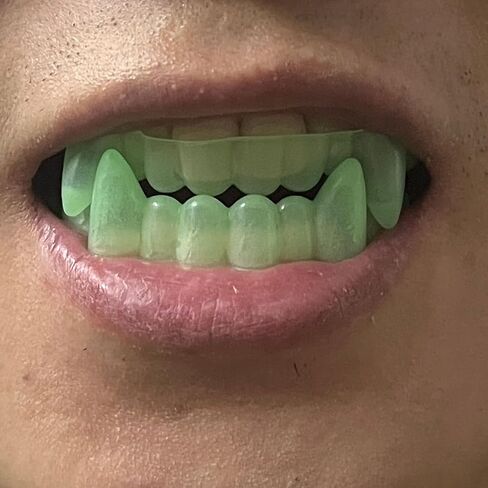 12 PCs Vampire Fangs, Plastic White Black and Glow in The Dark Vampire Teeth for Dress Up Costume Cosplay Photo Props Halloween Christmas in Kuwait