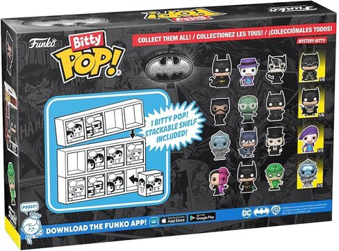 Funko Bitty Pop! Batman 85th Anniversary: Mini Collectible Toys 4-Pack - Selina Kyle™ - The Batman™, The Riddler™ - The Batman™, Batman™ - The Batman™, & Mystery Chase Figure (Styles May Vary) in Saudi Arabia