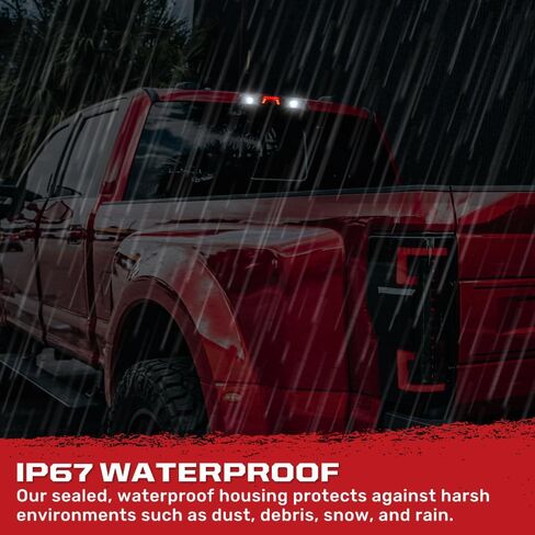 مصباح الفرامل الثالث RECON 17-24 Super Duty F250/350/450/550 - يناسب الموديلات المزودة بكاميرا سرير الشحن - مصابيح CREE XML LED - عدسات مدخنة in Saudi Arabia