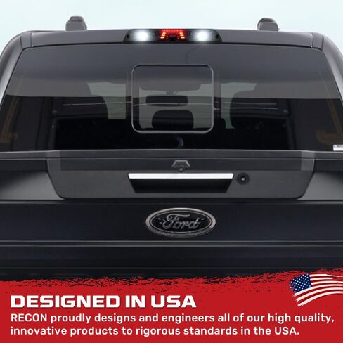 مصباح الفرامل الثالث RECON 17-24 Super Duty F250/350/450/550 - يناسب الموديلات المزودة بكاميرا سرير الشحن - مصابيح CREE XML LED - عدسات مدخنة in Saudi Arabia