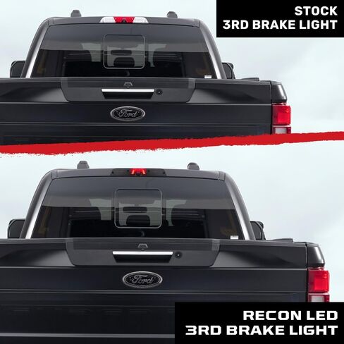 مصباح الفرامل الثالث RECON 17-24 Super Duty F250/350/450/550 - يناسب الموديلات المزودة بكاميرا سرير الشحن - مصابيح CREE XML LED - عدسات مدخنة in Saudi Arabia