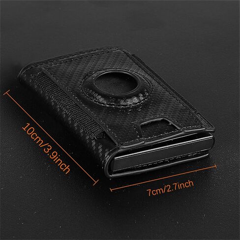 Airtag Wallet for Men, Mens Wallet Minimalist Slim Air Tag Wallet, RFID Blocking Smart Pop Up Wallet with Money Clip, Metal Card Holder Wallet with Magnet Closure, Black in Saudi Arabia