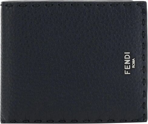 محفظة FENDI الرجالية الخالدة Selleria محفظة جلدية سوداء ثنائية الطي في صندوق هدايا in Kuwait