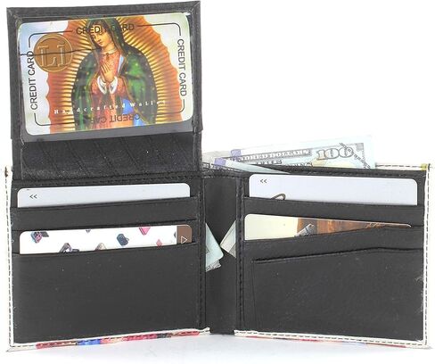 Leather Impressions Christian Gifts For Men - Bifold Wallet With 2 Flip Up ID Windows, 2 Inner Slots, 2 Billfold Pockets & 7 Card Slots - Classic Personalized Bible Wallet With Gift Box (St. Jude) in Kuwait