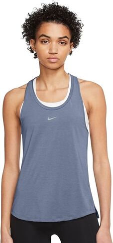 تي شيرت Nike Dri-Fit One Yoga Dots Twist Tank للنساء - ملابس رياضية ماصة للرطوبة للنساء، قميص بدون أكمام لليوجا، ملابس لياقة بدنية مسامية - أزرق داكن، X-Small in Saudi Arabia