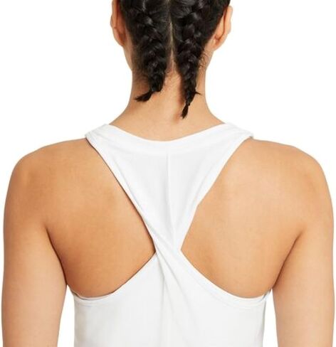 تي شيرت Nike Dri-Fit One Yoga Dots Twist Tank للنساء - ملابس رياضية ماصة للرطوبة للنساء، قميص بدون أكمام لليوجا، ملابس لياقة بدنية مسامية - أزرق داكن، X-Small in Saudi Arabia