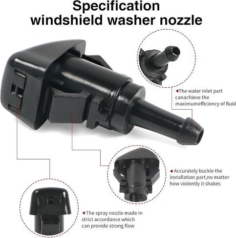 Windshield Washer Nozzles Kit, Replacement for Chrysler, Dodge, Jeep, Ram - OTUAYAUTO Washer Jet and Fluid Hose with Connector in Saudi Arabia