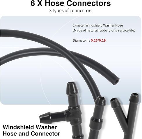 Windshield Washer Nozzles Kit, Replacement for Chrysler, Dodge, Jeep, Ram - OTUAYAUTO Washer Jet and Fluid Hose with Connector in Saudi Arabia