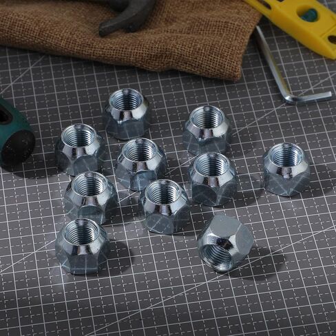 10 Pcs Open End Finish Lug Nuts 1/2-20 Lug Nuts Trailer Lug Nuts Tire Lugs Wheel Nuts Wheel Trailer Lugs Tire Lug Nuts Silver Lug Nuts for Trailers Tire Wheel in Saudi Arabia
