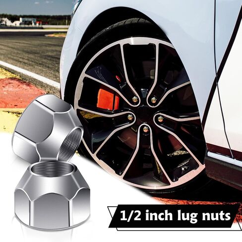 10 Pcs Open End Finish Lug Nuts 1/2-20 Lug Nuts Trailer Lug Nuts Tire Lugs Wheel Nuts Wheel Trailer Lugs Tire Lug Nuts Silver Lug Nuts for Trailers Tire Wheel in Saudi Arabia